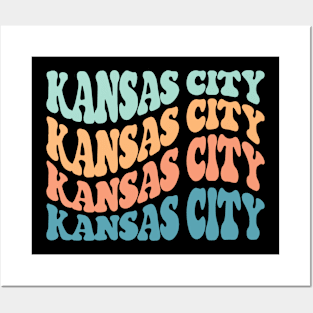 Kansas City wavy retro Posters and Art